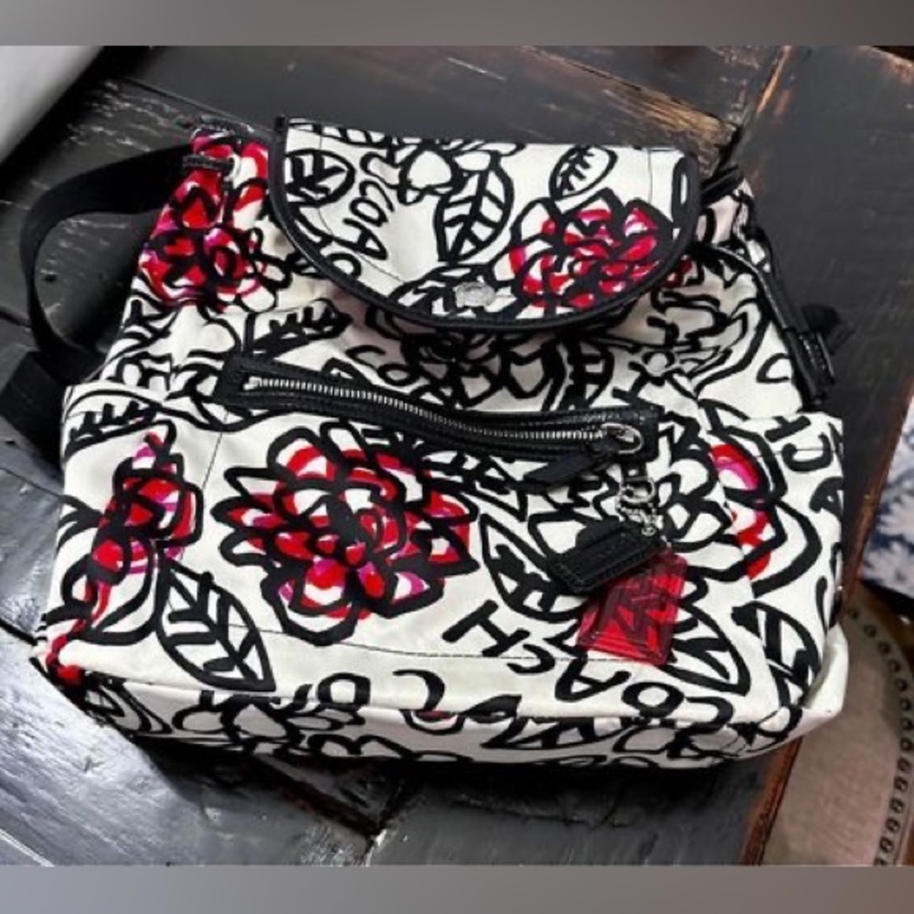 Coach Purse/Backpack - Daisy Floral Graffiti